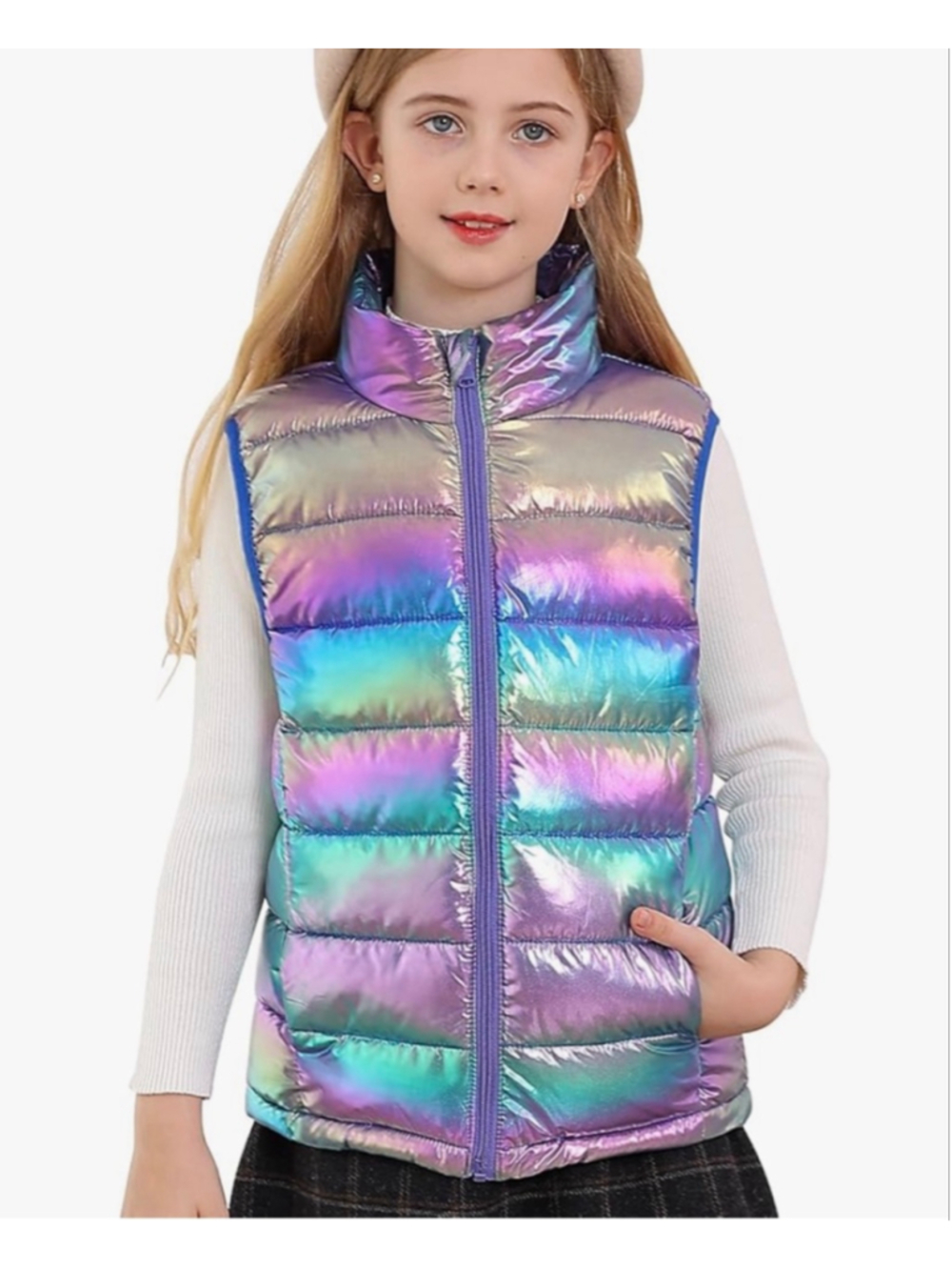 NEW Girls Vest Sparkly Unicorn Winter Puffer Down Sleeveless 11/12 Yrs Old